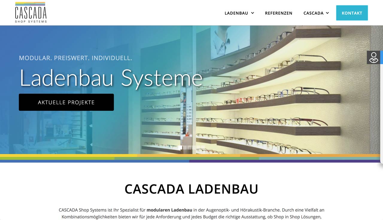 Webdesign Königstein, Projekt CASCADA Ladenbau